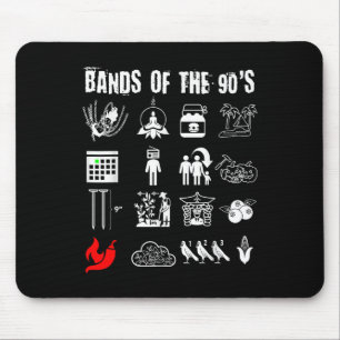 Funny Nerdy Iconic Alternative Rock Bands Of The 9 Mouse Pad