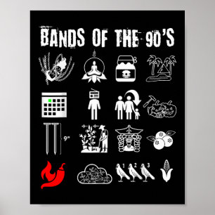 Funny Nerdy Iconic Alternative Rock Bands Of The 9 Poster