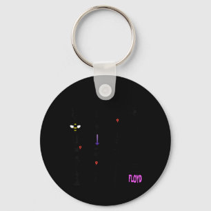 Funny Nerdy Iconic Pop Rock Bands of the 70s Black Key Ring