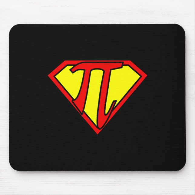 Funny Nerdy Math Nerd Super Pi Math Teacher Comic  Mouse Pad (Front)