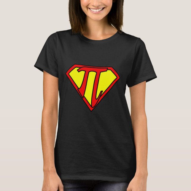 Funny Nerdy Math Nerd Super Pi Math Teacher Comic  T-Shirt (Front)