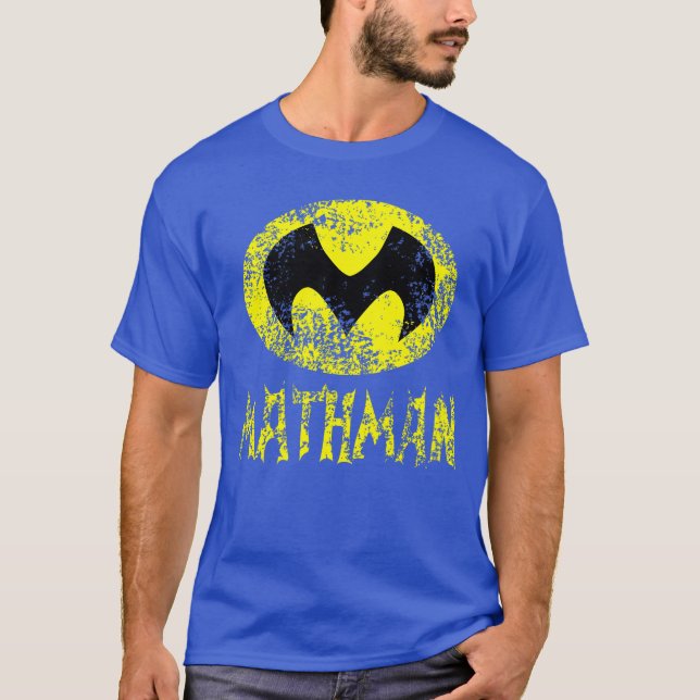 Funny Nerdy MathMan Funny Matheacher Comic Hero Gi T-Shirt (Front)