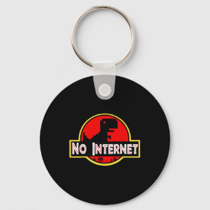 Funny Nerdy No Internet Dinosaur Computer Science Key Ring