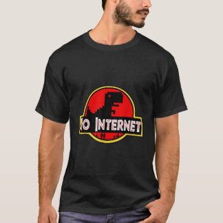 Funny Nerdy No Internet Dinosaur Computer Science  T-Shirt