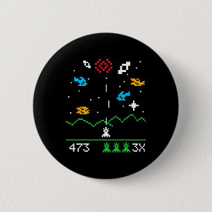 Funny Nerdy Vintage Astrospace Video Gamer Geek Gi 6 Cm Round Badge