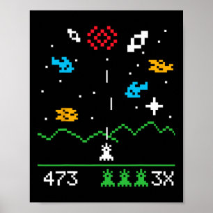 Funny Nerdy Vintage Astrospace Video Gamer Geek Gi Poster