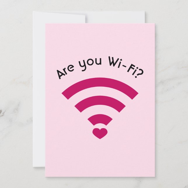 Funny Nerdy Wi-Fi Valentines Flat Card (Front)
