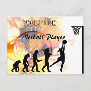 Funny Netball Player Evolution Theme Postcard