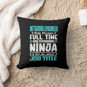 Funny Network Engineer Job Title Profession Skills Cushion