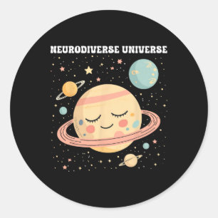 Funny Neurodiverse Universe Sped Teacher Autism Aw Classic Round Sticker