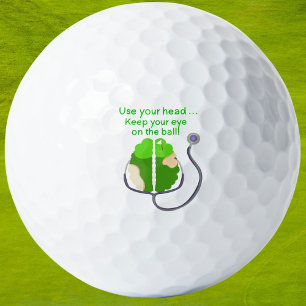 Funny Neurologist Golf Brain with Stethoscope Golf Balls
