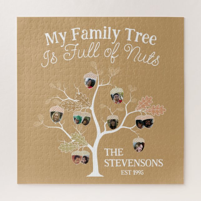 Funny Neutral Photo Family Tree is Full of Nuts Jigsaw Puzzle (Vertical)