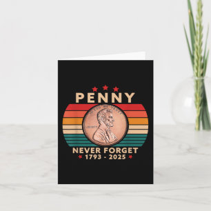 Funny Never Forget Penny Coin 1 Cent Retro Style  Card