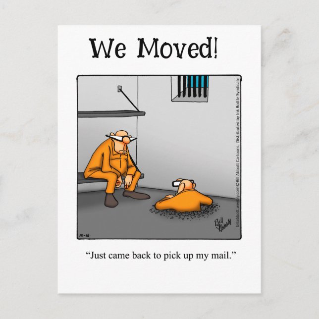 Funny New Address Announcement Postcard (Front)