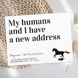 Funny New Address Horse Pet Moving Announcement Postcard