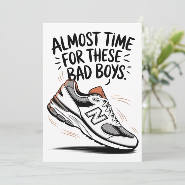 Funny New Balance Birthdays Father's Day New Dad  Invitation (Standing Front)