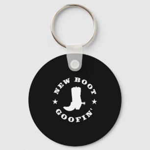 Funny New Boot Goofin Cowboy Boot Meme Quote Long Key Ring