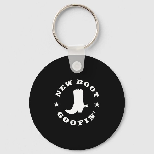Funny New Boot Goofin Cowboy Boot Meme Quote Long  Key Ring (Front)