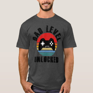 Funny New Dad Dad Level Unlockedee Gaming family T-Shirt