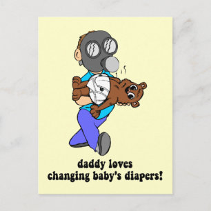 Funny new dad postcard