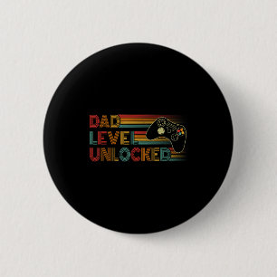 Funny New Dad Shirt Dad Level Unlocked Gaming Game 6 Cm Round Badge