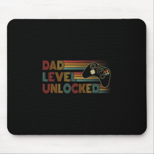 Funny New Dad Shirt Dad Level Unlocked Gaming Game Mouse Pad