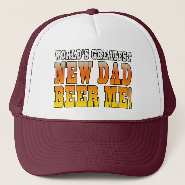 Funny New Fathers : Worlds Greatest New Dad Trucker Hat (Front)