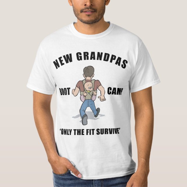 Funny New Grandpa Boot Camp T-Shirt (Front)