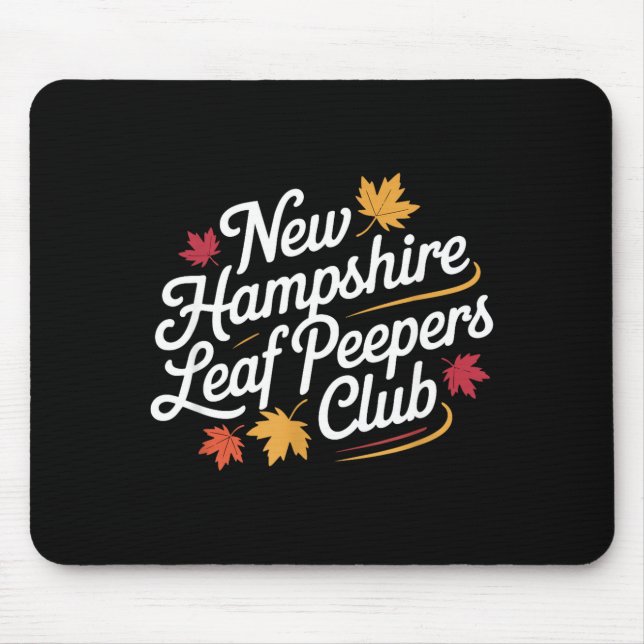 Funny New Hampshire Leaf Er's Club Autumn Fall Lea Mouse Pad (Front)