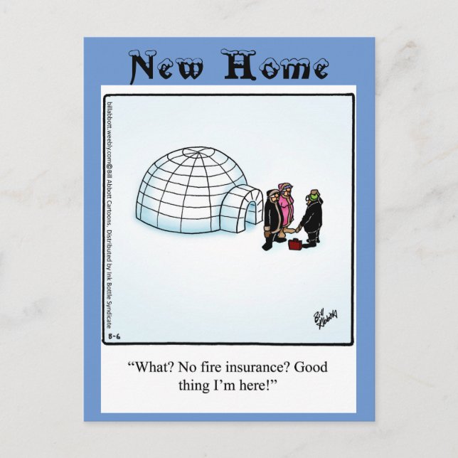 Funny "New Home" Announcement Postcard (Front)