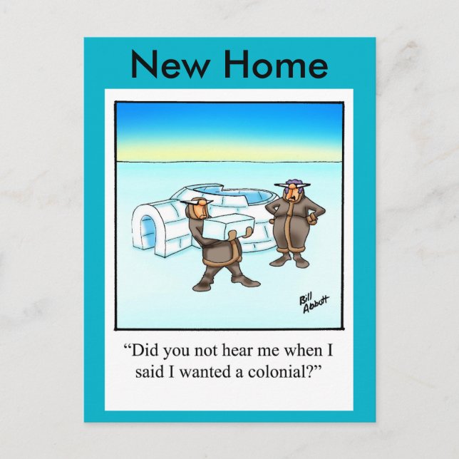 Funny New Home Announcement Postcard (Front)