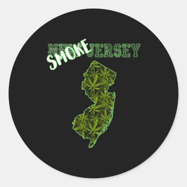 Funny New Jersey Weed Weed Culture  Classic Round Sticker (Front)