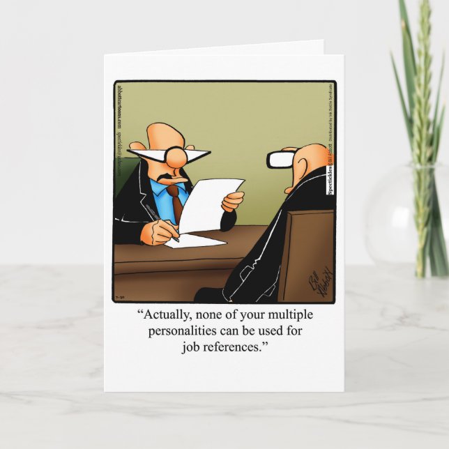 Funny New Job Congratulations Greeting Card (Front)