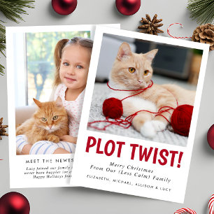 Funny New Kitten Family Photo Christmas Holiday Card