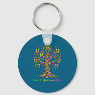 Funny New Mardi Gras Bead Tree Carnival Key Ring