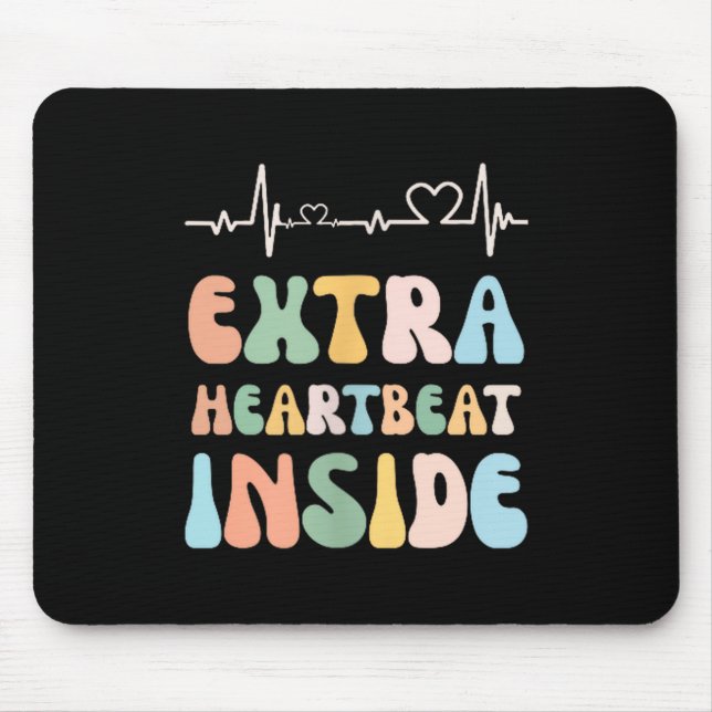 Funny New Mom Extra Heartbeat Inside Pregnancy Ann Mouse Pad (Front)