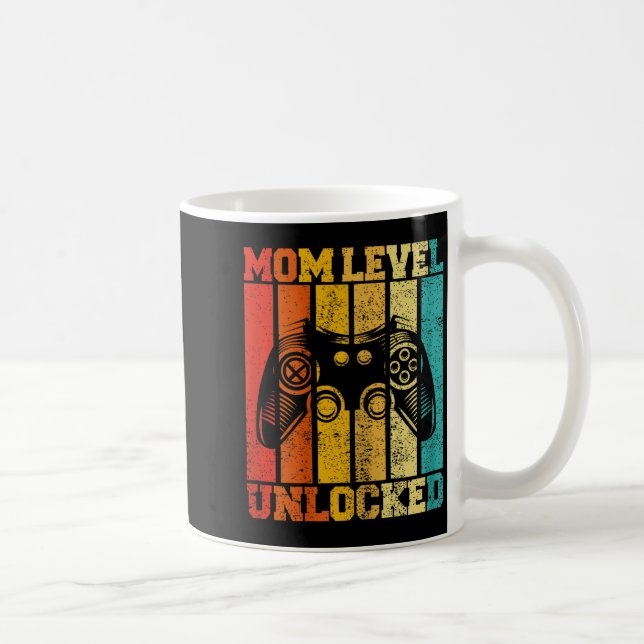 Funny New Mom Level Unlocked Gaming Pregnancy Anno Coffee Mug (Right)