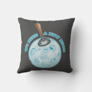 Funny new moon astronomy cushion