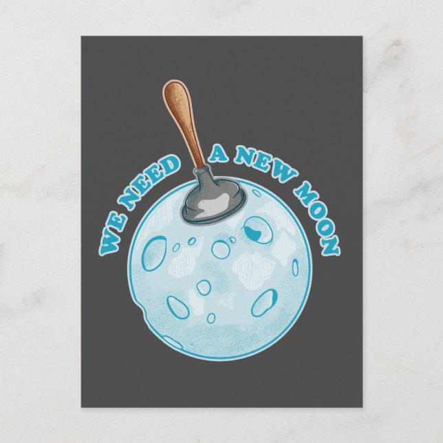 Funny new moon astronomy postcard (Front)