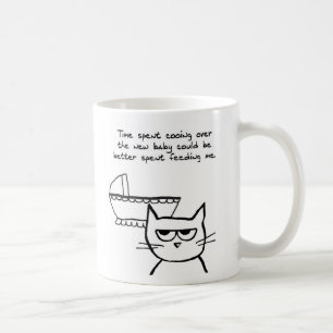 Funny New Mum Mug - The Cat is Jealous of Baby