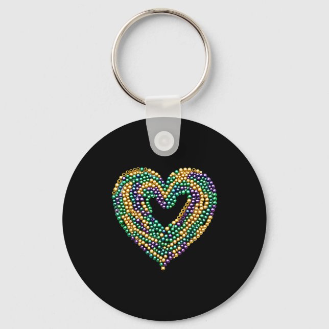 Funny New Orleans Beads Heart We Stand Nola Strong Key Ring (Front)