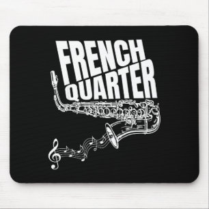 Funny New Orleans Mardi Gras Jazz Saxophone Mouse Pad