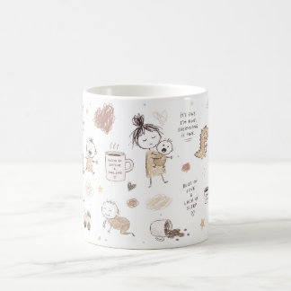 Funny New Parent Doodle Family Life Art Coffee Mug