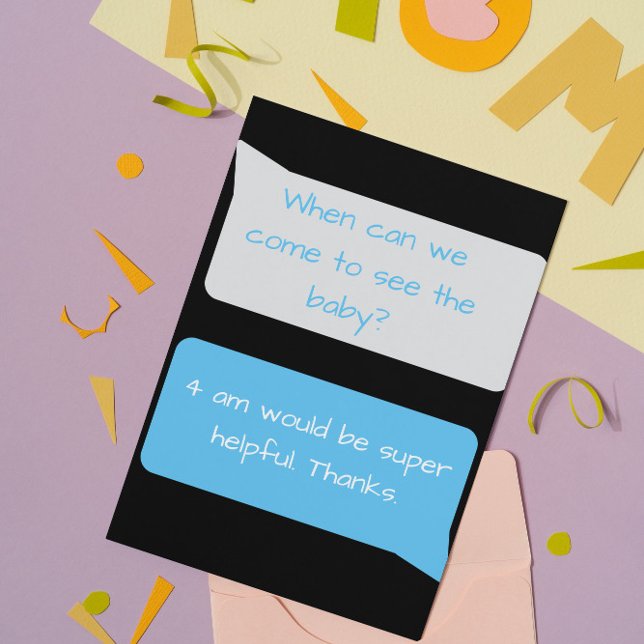 Funny New Parents Quote Texting Message Postcard (Creator Uploaded)