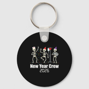 Funny New Year Crew 2026 Medical Skeleton Celebrat Key Ring