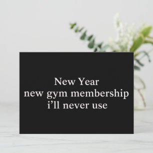 Funny New Year Gym Membership Fitness Humour Lazy  Invitation