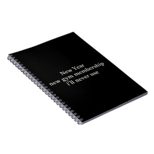Funny New Year Gym Membership Fitness Humour Lazy Notebook