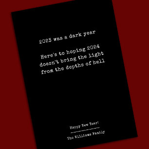Funny New Years Black Holiday Card