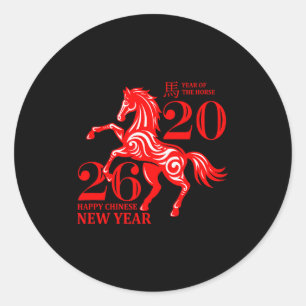 Funny New Years - Happy Chinese New Year 2026 - Fi Classic Round Sticker