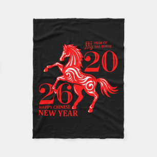 Funny New Years - Happy Chinese New Year 2026 - Fi Fleece Blanket